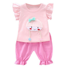 Load image into Gallery viewer, Baby Girl Clothes 2019 Hot Summer New Girls' Clothing Sets Cartoon Pattern T-shirt Tops+Shorts Suits Casual Outfits Sets