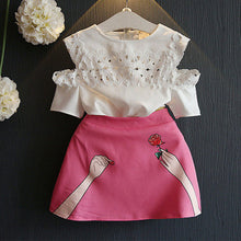 Load image into Gallery viewer, Girls 'clothing Girls' Sets Summer Children's clothing Girls Clothing Sets T-shirt+Skirt Children Suit kids' clothing