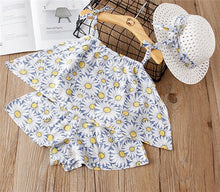 Load image into Gallery viewer, 2-6Y Baby Girl Clothes 2019 Hot Summer Fashion Girls' Clothing Sets Kids Bay clothes Toddler cotton flower shirt+Pants+Hats