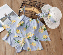 Load image into Gallery viewer, 2-6Y Baby Girl Clothes 2019 Hot Summer Fashion Girls' Clothing Sets Kids Bay clothes Toddler cotton flower shirt+Pants+Hats