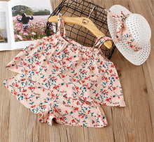 Load image into Gallery viewer, 2-6Y Baby Girl Clothes 2019 Hot Summer Fashion Girls' Clothing Sets Kids Bay clothes Toddler cotton flower shirt+Pants+Hats
