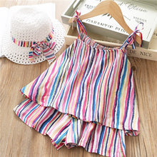 Load image into Gallery viewer, 2-6Y Baby Girl Clothes 2019 Hot Summer Fashion Girls' Clothing Sets Kids Bay clothes Toddler cotton flower shirt+Pants+Hats