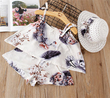 Load image into Gallery viewer, 2-6Y Baby Girl Clothes 2019 Hot Summer Fashion Girls' Clothing Sets Kids Bay clothes Toddler cotton flower shirt+Pants+Hats
