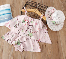 Load image into Gallery viewer, 2-6Y Baby Girl Clothes 2019 Hot Summer Fashion Girls' Clothing Sets Kids Bay clothes Toddler cotton flower shirt+Pants+Hats