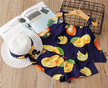 Load image into Gallery viewer, 2-6Y Baby Girl Clothes 2019 Hot Summer Fashion Girls' Clothing Sets Kids Bay clothes Toddler cotton flower shirt+Pants+Hats