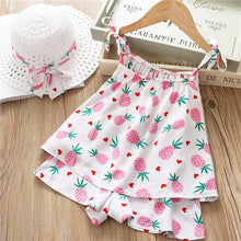 Load image into Gallery viewer, 2-6Y Baby Girl Clothes 2019 Hot Summer Fashion Girls' Clothing Sets Kids Bay clothes Toddler cotton flower shirt+Pants+Hats