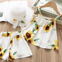 Load image into Gallery viewer, 2-6Y Baby Girl Clothes 2019 Hot Summer Fashion Girls' Clothing Sets Kids Bay clothes Toddler cotton flower shirt+Pants+Hats