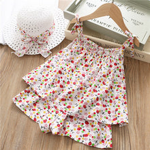 Load image into Gallery viewer, 2-6Y Baby Girl Clothes 2019 Hot Summer Fashion Girls' Clothing Sets Kids Bay clothes Toddler cotton flower shirt+Pants+Hats