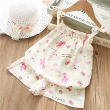 Load image into Gallery viewer, 2-6Y Baby Girl Clothes 2019 Hot Summer Fashion Girls' Clothing Sets Kids Bay clothes Toddler cotton flower shirt+Pants+Hats