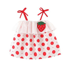 Load image into Gallery viewer, Baby Girls Dress  Hot Summer New Girls&#39; Clothing Sets Dot Ruffles Strap Cute Print Dress Princess Dresses Clothes Size 3M-24M