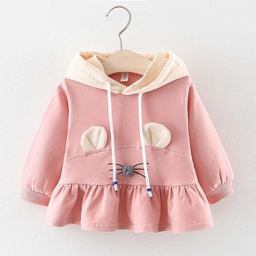 Toddler Girl Clothes 2019 New Cute Baby Girls' Clothing Sets Kids Ruched Ruffles Ear Hooded Casual Dresses Clothes