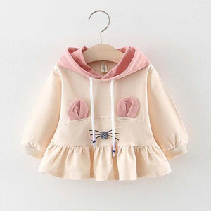 Toddler Girl Clothes 2019 New Cute Baby Girls' Clothing Sets Kids Ruched Ruffles Ear Hooded Casual Dresses Clothes