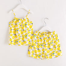 Load image into Gallery viewer, 2019 Summer Children's Striped Ethnic Wind Sleeveless Girls' Suit Clothes Baby Suits Kids T Shirt +Pants Children Clothing Set