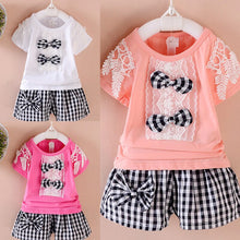 Load image into Gallery viewer, Baby Girls&#39; Short Sleeve Two-piece Suit Baby Children&#39;s Clothing Kids Girl Sets