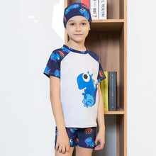 Load image into Gallery viewer, Boys&#39; 2pcs Dinosaur Pirnt Beach wear clothing Fashion Children boy bothing suit Handsome short sleeve Kids animal swimsuiYZ19044