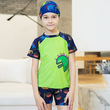 Load image into Gallery viewer, Boys&#39; 2pcs Dinosaur Pirnt Beach wear clothing Fashion Children boy bothing suit Handsome short sleeve Kids animal swimsuiYZ19044