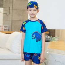 Load image into Gallery viewer, Boys&#39; 2pcs Dinosaur Pirnt Beach wear clothing Fashion Children boy bothing suit Handsome short sleeve Kids animal swimsuiYZ19044