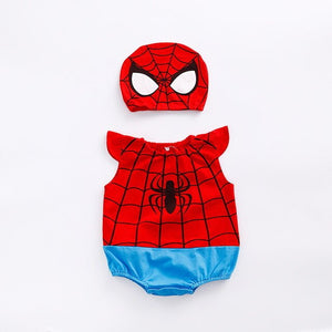 1pc romper 1pc Hat Newborn Baby Cotton rompers suits baby boys' clothing Dragon Ball Spiderman Hero outifts Summer jumpsuits