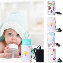 Load image into Gallery viewer, Baby Feeding Milk Bottle Warmer 28*13cm Spandex Insulation Bag Thermal Bag Bottle Holder USB Port Charging Baby Bottle Warmer