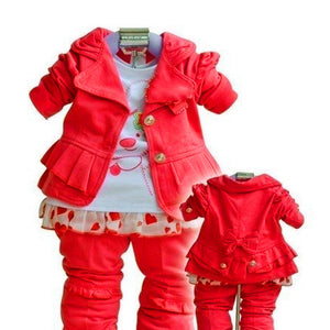 Outerwear + T-Shirt + Pants Girls' Clothing Kids Clothes Baby Suits Clothes  88 NSV775