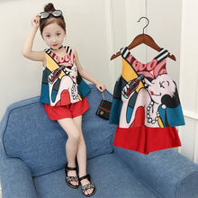 Load image into Gallery viewer, Baby Girl Clothes 2019 Hot Summer New Girls&#39; Clothing Sets Kids Bay clothes Toddler Chiffon sling top+dress 2-8yrs clothind