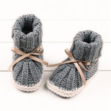 Load image into Gallery viewer, Baby Winter Booties Woolen Soft First Walker Knitted Fleece Warm Infants Boots Snow Crib Shoes