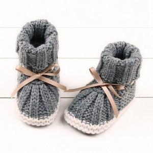 Baby Winter Booties Woolen Soft First Walker Knitted Fleece Warm Infants Boots Snow Crib Shoes