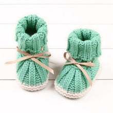 Load image into Gallery viewer, Baby Winter Booties Woolen Soft First Walker Knitted Fleece Warm Infants Boots Snow Crib Shoes