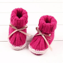 Load image into Gallery viewer, Baby Winter Booties Woolen Soft First Walker Knitted Fleece Warm Infants Boots Snow Crib Shoes