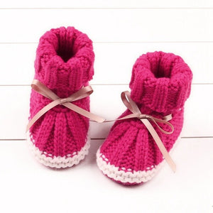 Baby Winter Booties Woolen Soft First Walker Knitted Fleece Warm Infants Boots Snow Crib Shoes