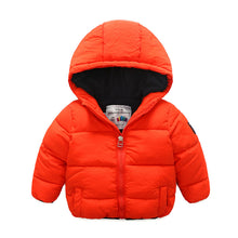 Load image into Gallery viewer, Baby Plus Velvet Cotton-padded Jacket 2019 Winter Clothes New Boys&#39; Children&#39;s Clothing Children&#39;s Solid Color Hooded Cotton