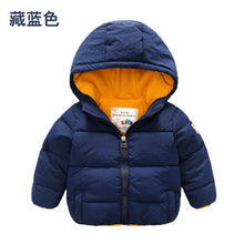 Load image into Gallery viewer, Baby Plus Velvet Cotton-padded Jacket 2019 Winter Clothes New Boys&#39; Children&#39;s Clothing Children&#39;s Solid Color Hooded Cotton