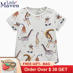 2019 Little Maven Boys' Top Children T shirts Baby Boy Clothes Animal Print Tee Shirt Boy T-shirt Cotton Kids Clothing Summer