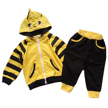 Load image into Gallery viewer, Cute Bee Spring Boys&#39; Clothing Sets Animal Ears Jacket + Pants Conjuntos Roupas Bebes Meninos Baby Boy Clothing Set Kids Clothes