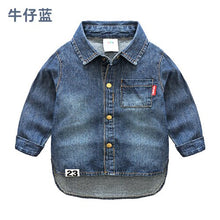 Load image into Gallery viewer, Baby Cowboy Shirt 2019 Autumn New Boys&#39; Children&#39;s Clothing Long Sleeve Tops Fashion Children&#39;s Fashion Lapel Shirt Coat