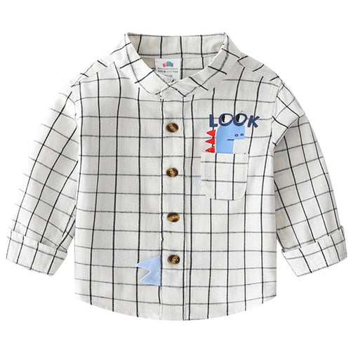 Baby Cartoon Long Sleeve Shirt Fall Dress Boys' Wear Children's Collar Shirt Children Clothing Tops Outwear Outfits Blouse