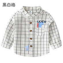 Load image into Gallery viewer, Baby Cartoon Long Sleeve Shirt Fall Dress Boys&#39; Wear Children&#39;s Collar Shirt Children Clothing Tops Outwear Outfits Blouse