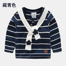 Load image into Gallery viewer, Baby Long Sleeve T-shirt 2019 Autumn New Boys&#39; Children&#39;s Clothing Fashion Cute Children&#39;s Navy Wind Bottoming Shirt Coat