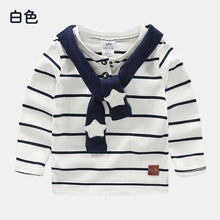 Load image into Gallery viewer, Baby Long Sleeve T-shirt 2019 Autumn New Boys&#39; Children&#39;s Clothing Fashion Cute Children&#39;s Navy Wind Bottoming Shirt Coat