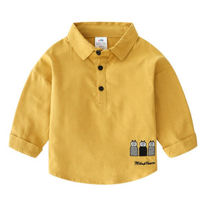 Baby Bump Shirt 2019 Autumn Wear New Boys' Children's Wear Children's Embroidery Casual Top Children Clothing Outfits Blouse