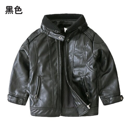 Baby Jacket Coat 2019 Autumn Clothes New Boys' Children's Clothing Padded Leather Coat Stand Collar Motorcycle Leather Jacket