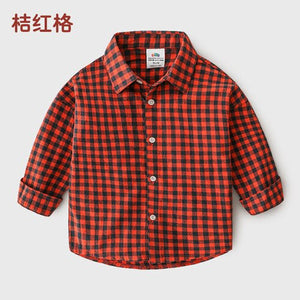 Baby Plaid Shirt 2019 Autumn Dress New Boys' Children's Casual Top Top Shirt Baby Children Clothing Tops Outwear Outfits Blouse