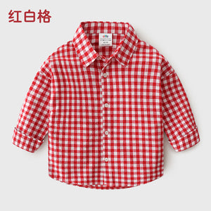 Baby Plaid Shirt 2019 Autumn Dress New Boys' Children's Casual Top Top Shirt Baby Children Clothing Tops Outwear Outfits Blouse