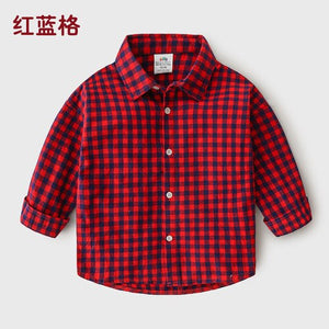 Baby Plaid Shirt 2019 Autumn Dress New Boys' Children's Casual Top Top Shirt Baby Children Clothing Tops Outwear Outfits Blouse