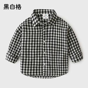 Baby Plaid Shirt 2019 Autumn Dress New Boys' Children's Casual Top Top Shirt Baby Children Clothing Tops Outwear Outfits Blouse