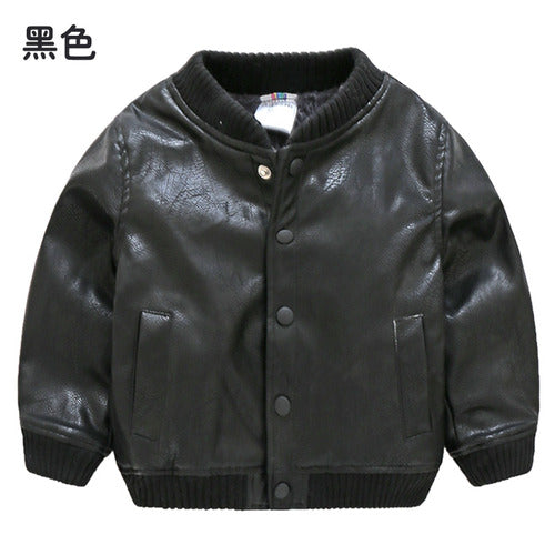 Baby Leather Coat 2019 Winter Clothes New Boys' Children's Clothes Velvet Thickened Jacket Baby Kids Coats Jacket Clothing