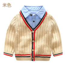 Load image into Gallery viewer, Baby Fake Two Sweaters 2019 Autumn and Winter Clothes New Boys&#39; Children&#39;s Clothing Long Sleeve Children&#39;s Cardigan Sweater