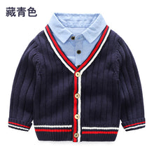 Load image into Gallery viewer, Baby Fake Two Sweaters 2019 Autumn and Winter Clothes New Boys&#39; Children&#39;s Clothing Long Sleeve Children&#39;s Cardigan Sweater