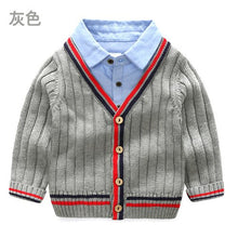 Load image into Gallery viewer, Baby Fake Two Sweaters 2019 Autumn and Winter Clothes New Boys&#39; Children&#39;s Clothing Long Sleeve Children&#39;s Cardigan Sweater