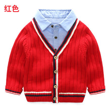 Load image into Gallery viewer, Baby Fake Two Sweaters 2019 Autumn and Winter Clothes New Boys&#39; Children&#39;s Clothing Long Sleeve Children&#39;s Cardigan Sweater